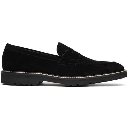 16 - 657 - Blk Roma Italian Suede Penny Loafers Black Shop by Zelli Italia – Don't Panic Shoes