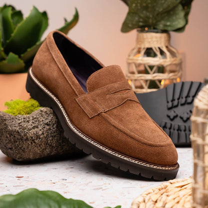 16 - 657 - Tob Roma Italian Suede Penny Loafers Tobacco Shop by Zelli Italia – Don't Panic Shoes
