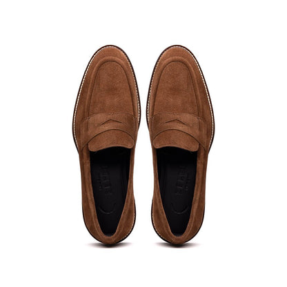 16 - 657 - Tob Roma Italian Suede Penny Loafers Tobacco Shop by Zelli Italia – Don't Panic Shoes