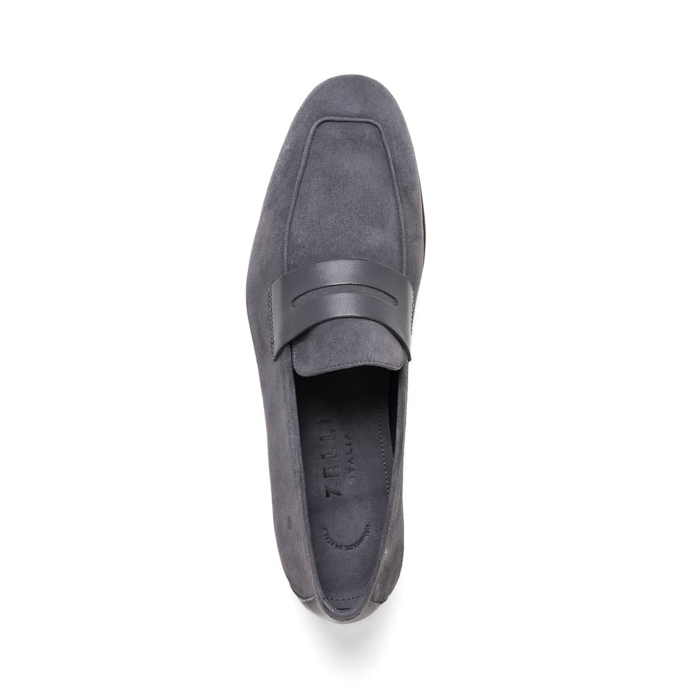 16 - 672 - Gry Tippa Suede And Calfskin Penny Loafers Grey Sale by Zelli Italia – Don't Panic Shoes