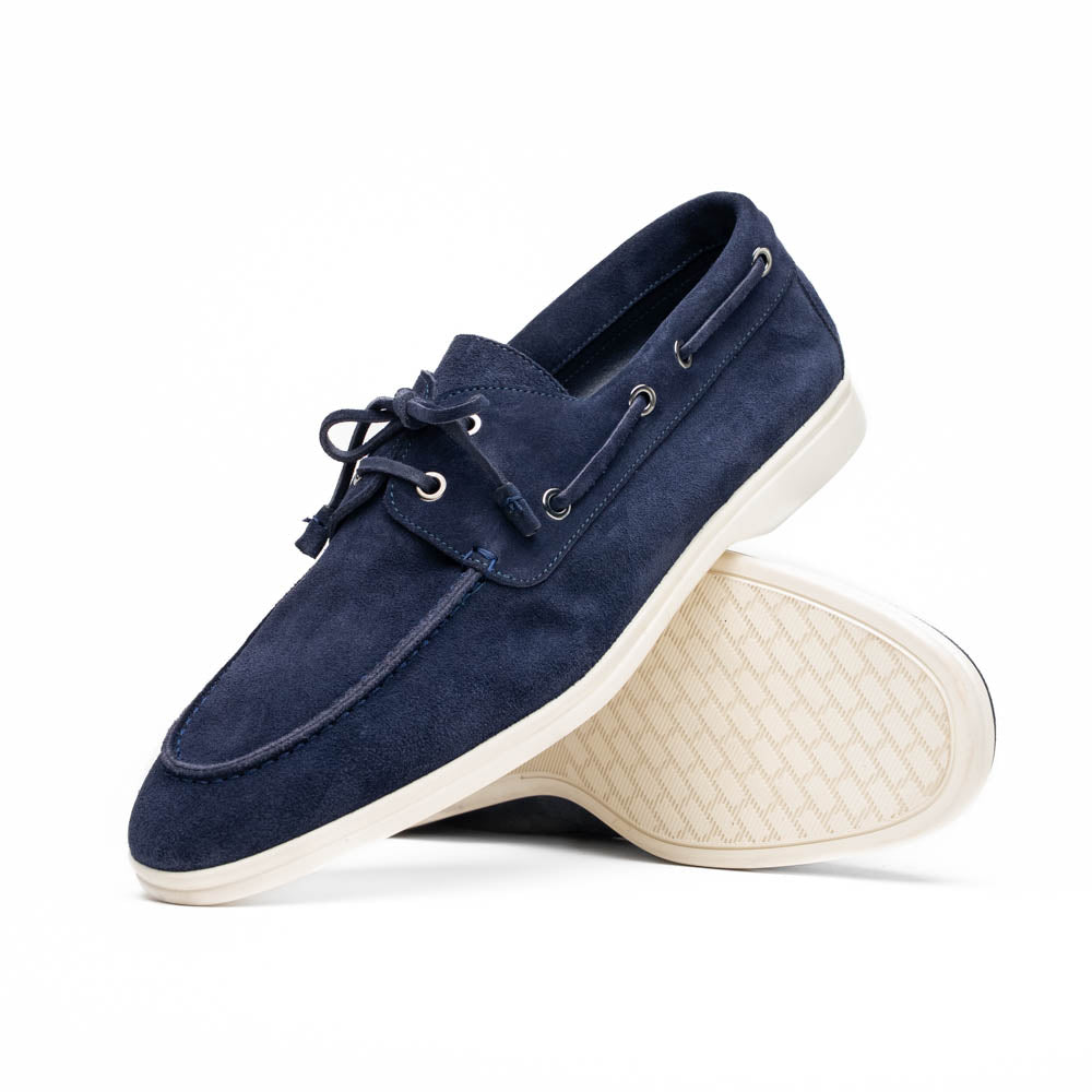 16 - 675 - Nvy Venice Italian Sueded Goatskin Boat Shoes, Navy Shop by Zelli Italia – Don't Panic Shoes