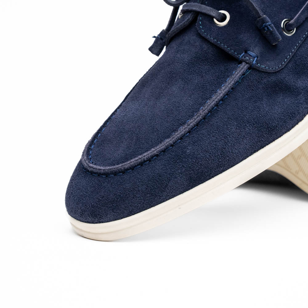 16 - 675 - Nvy Venice Italian Sueded Goatskin Boat Shoes, Navy Shop by Zelli Italia – Don't Panic Shoes