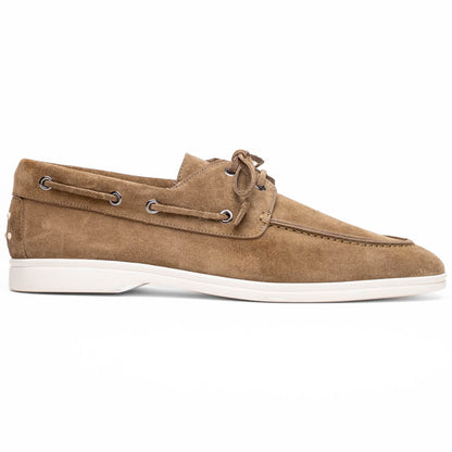 16 - 675 - Tpe Venice Italian Sueded Goatskin Boat Shoes, Taupe Shop by Zelli Italia – Don't Panic Shoes
