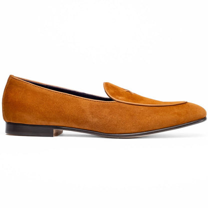 16 - 681 - Cgn X Italian Sueded Goatskin Loafer, Cognac Shop by Zelli Italia – Don't Panic Shoes