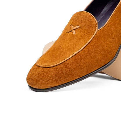 16 - 681 - Cgn X Italian Sueded Goatskin Loafer, Cognac Shop by Zelli Italia – Don't Panic Shoes