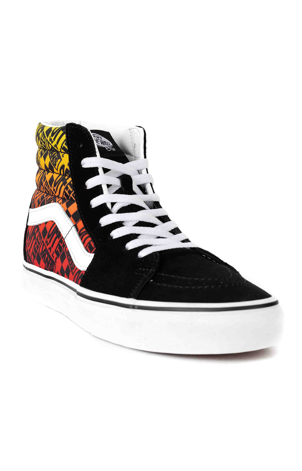 High-top Logo Flame Sk8-Hi Shoes in Black and True White