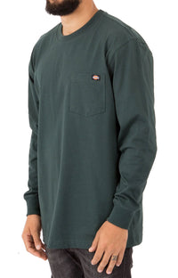 Thumbnail for High-quality, durable (WL450GH) Long Sleeve Heavyweight Crew Neck Shirt in Hunter Green, suitable for cold weather and everyday use