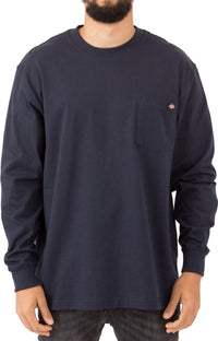 Thumbnail for Long sleeve heavyweight crew neck shirt in dark navy color 