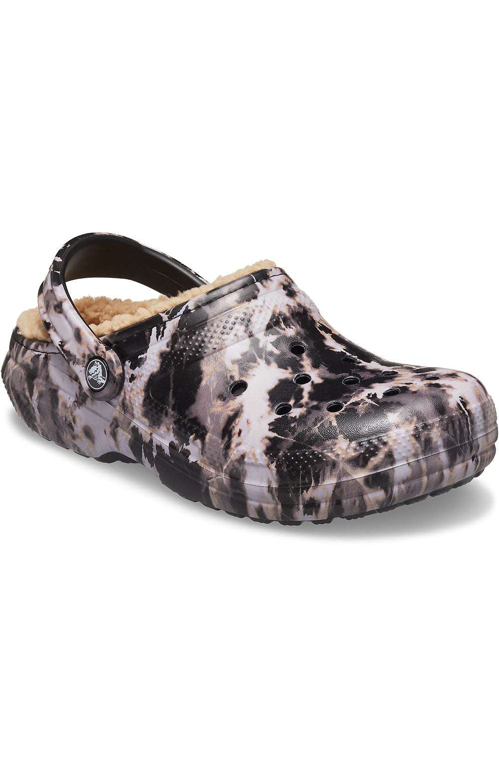 Classic Lined Bleach Dye Black Clog for stylish and comfortable wear