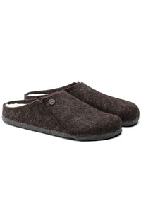 Thumbnail for Cozy and luxurious Zermatt shearling wool felt slippers in mocha color