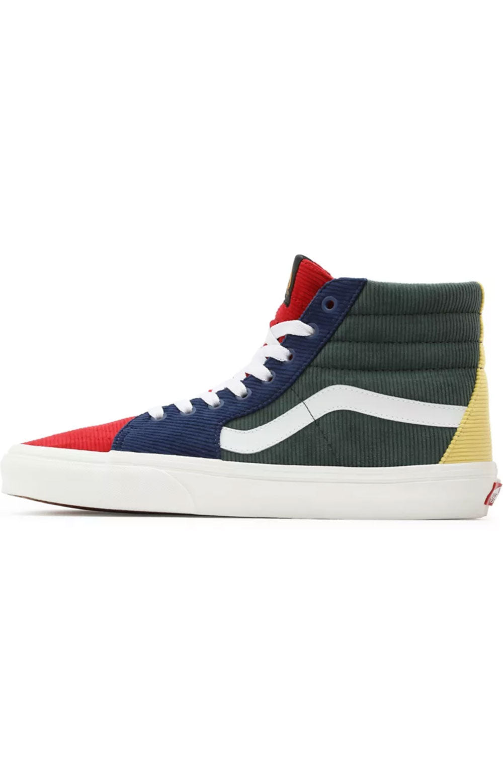 (KRH94M) Mixed Corduroy Sk8-Hi Shoes - Multi: A high-top skate shoe with mixed corduroy material in various colors