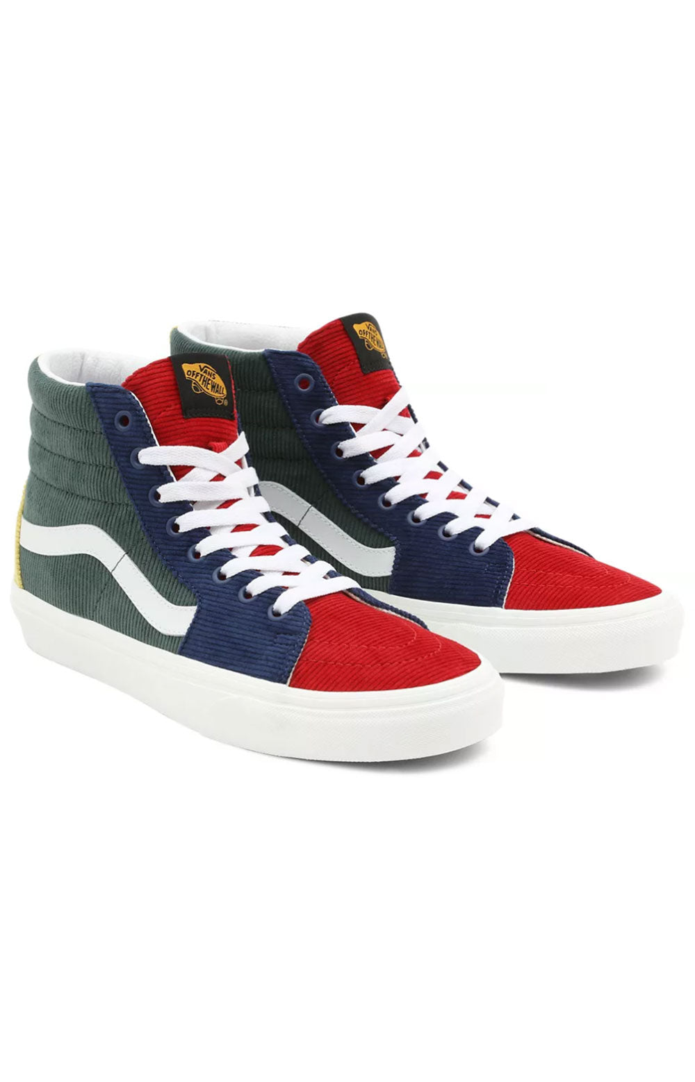 (KRH94M) Mixed Corduroy Sk8-Hi Shoes in multi-color design, perfect for skateboarding and casual wear