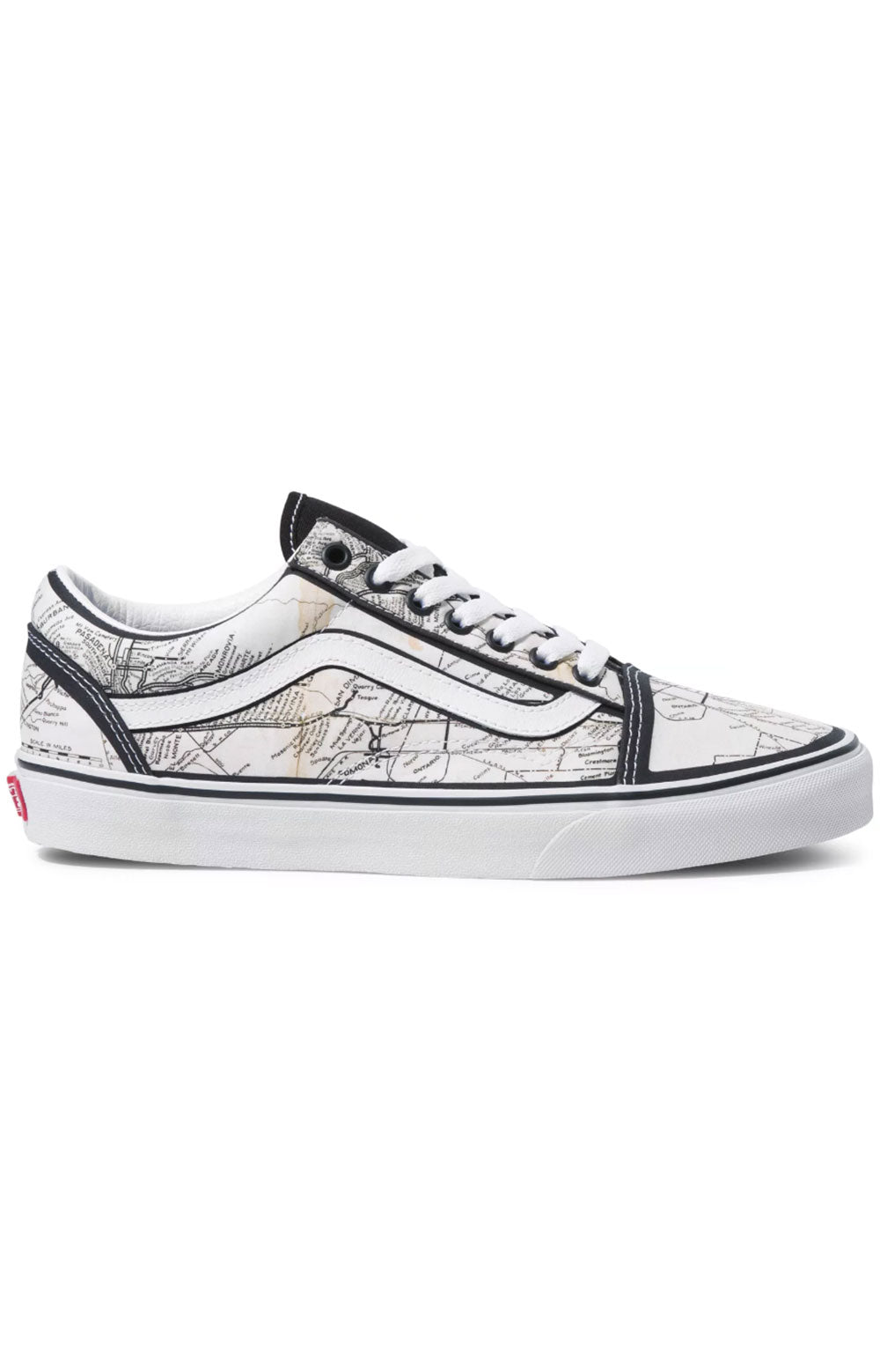 (KRF94H) Moca Old Skool Shoes - Frances Stark/Map designed sneakers with artistic graphic print