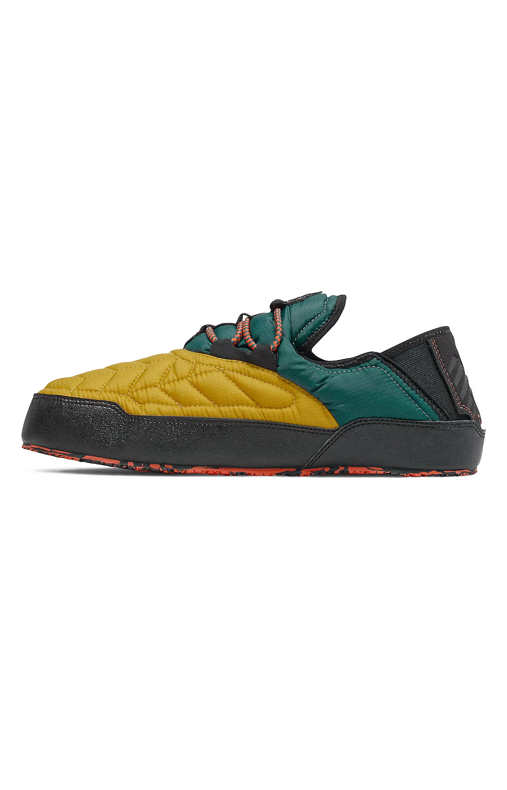 Pair of (SUFMOCM2) MOCV2 Shoes in vibrant Harvest Gold and Mountain Teal color combination, suitable for hiking, running, and everyday use