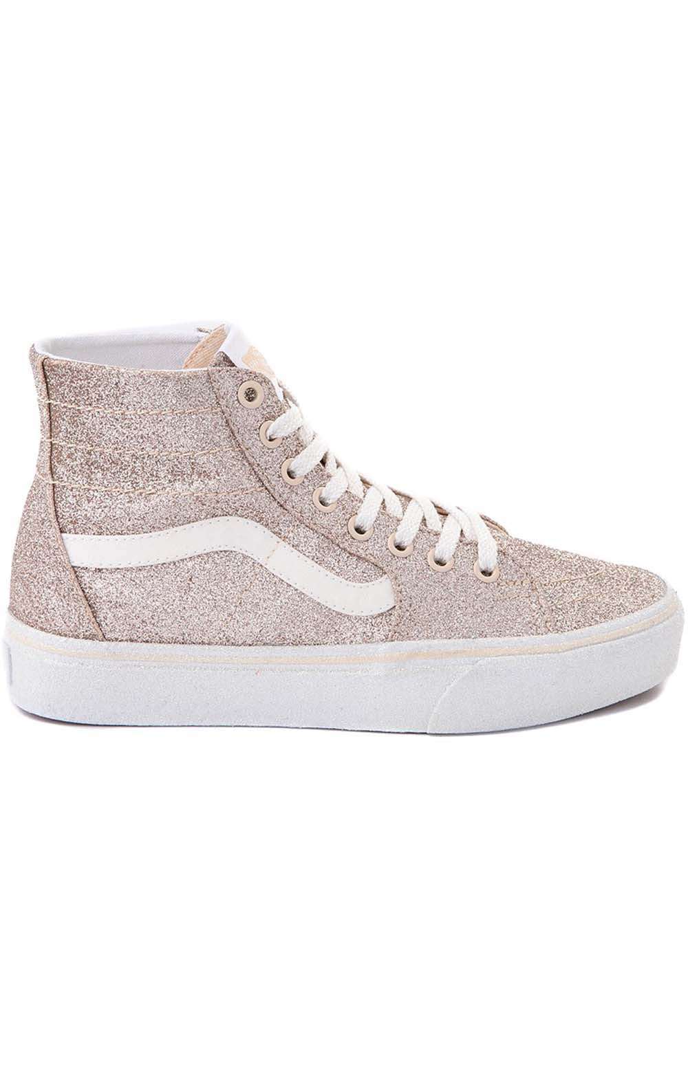 (U16B7A) Glitter Sk8-Hii Tapered Shoes in Macadamia, stylish and comfortable high-top sneakers with shimmering glitter details