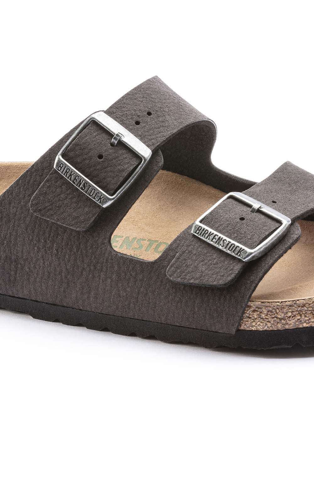  Close-up of Arizona Vegan Sandals in Desert Dust Black color, featuring comfortable straps and durable sole