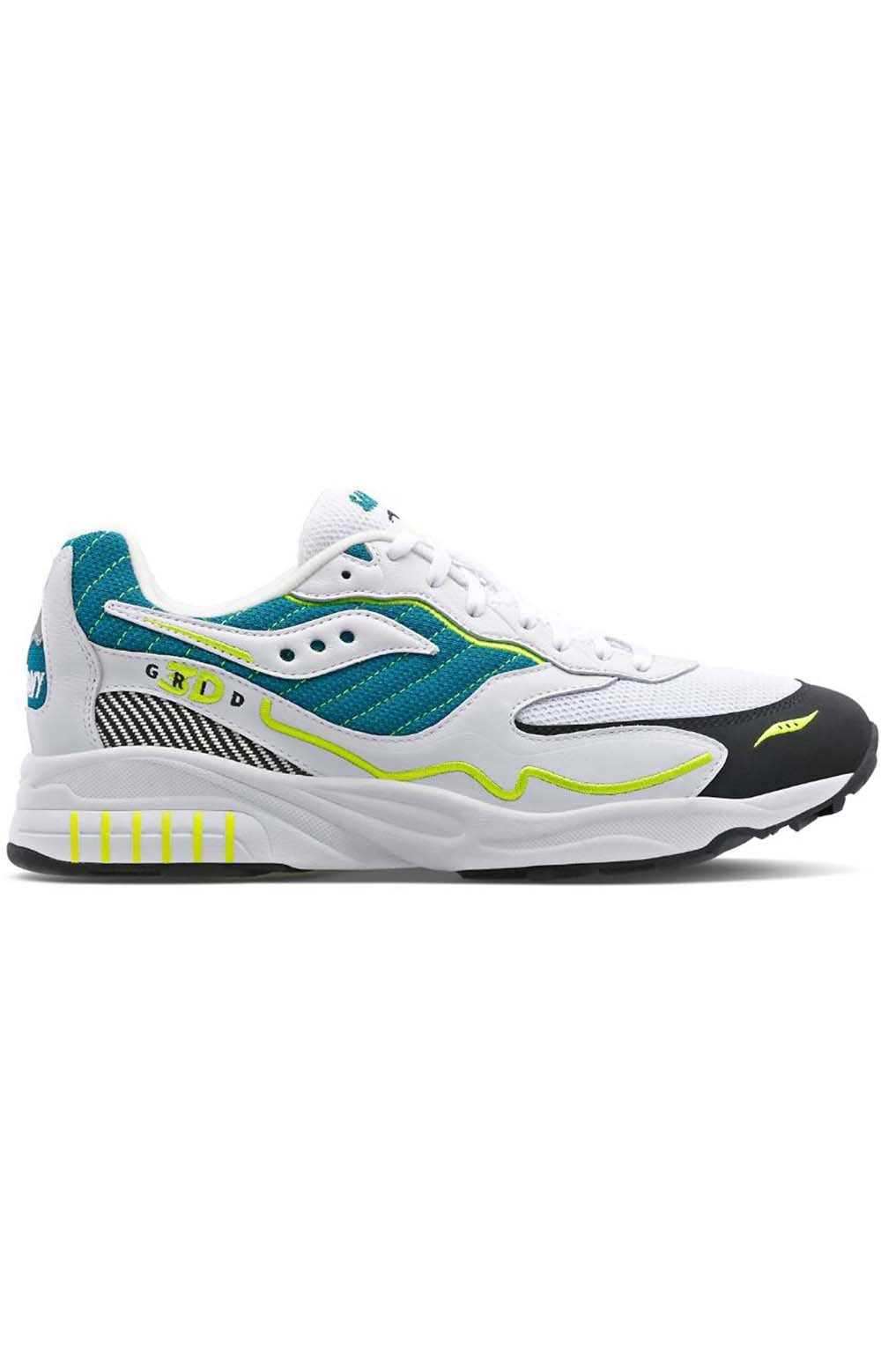 3D Grid Hurricane Shoes in white and green for athletic performance 