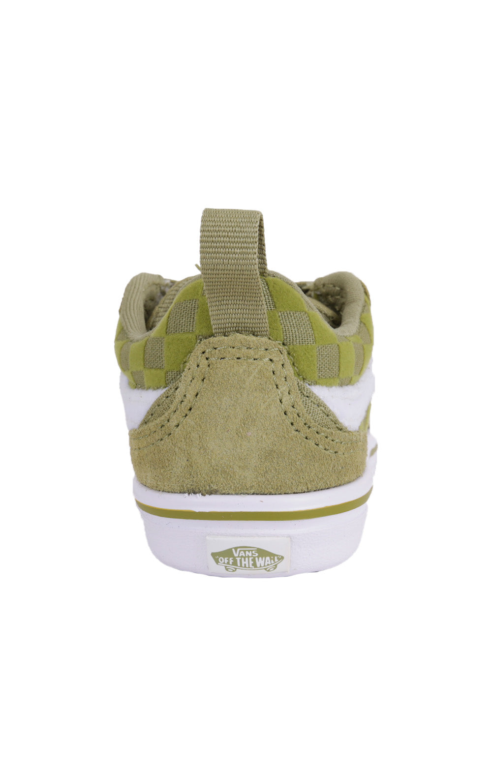 Close-up of (TZHOLV) ComfyCush New Skool V Shoes showing Safe Space Olive color