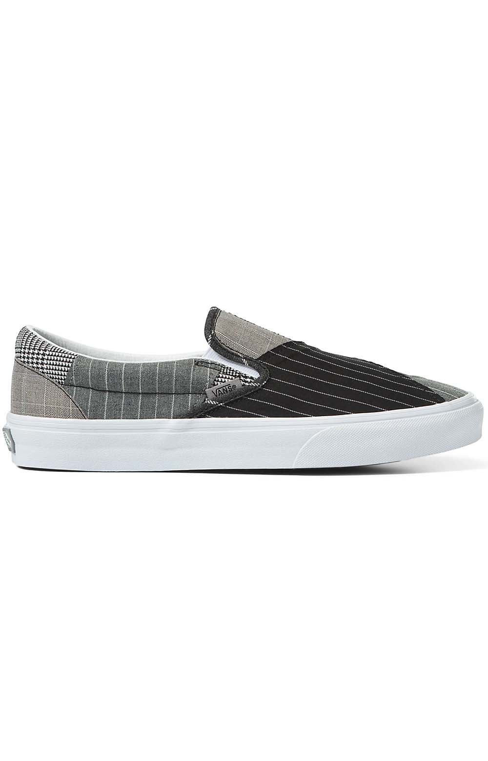 (Q4NHMU) Patchwork Classic Slip-On Shoes in Conference Call Suiting Grey, featuring unique pattern and comfortable design