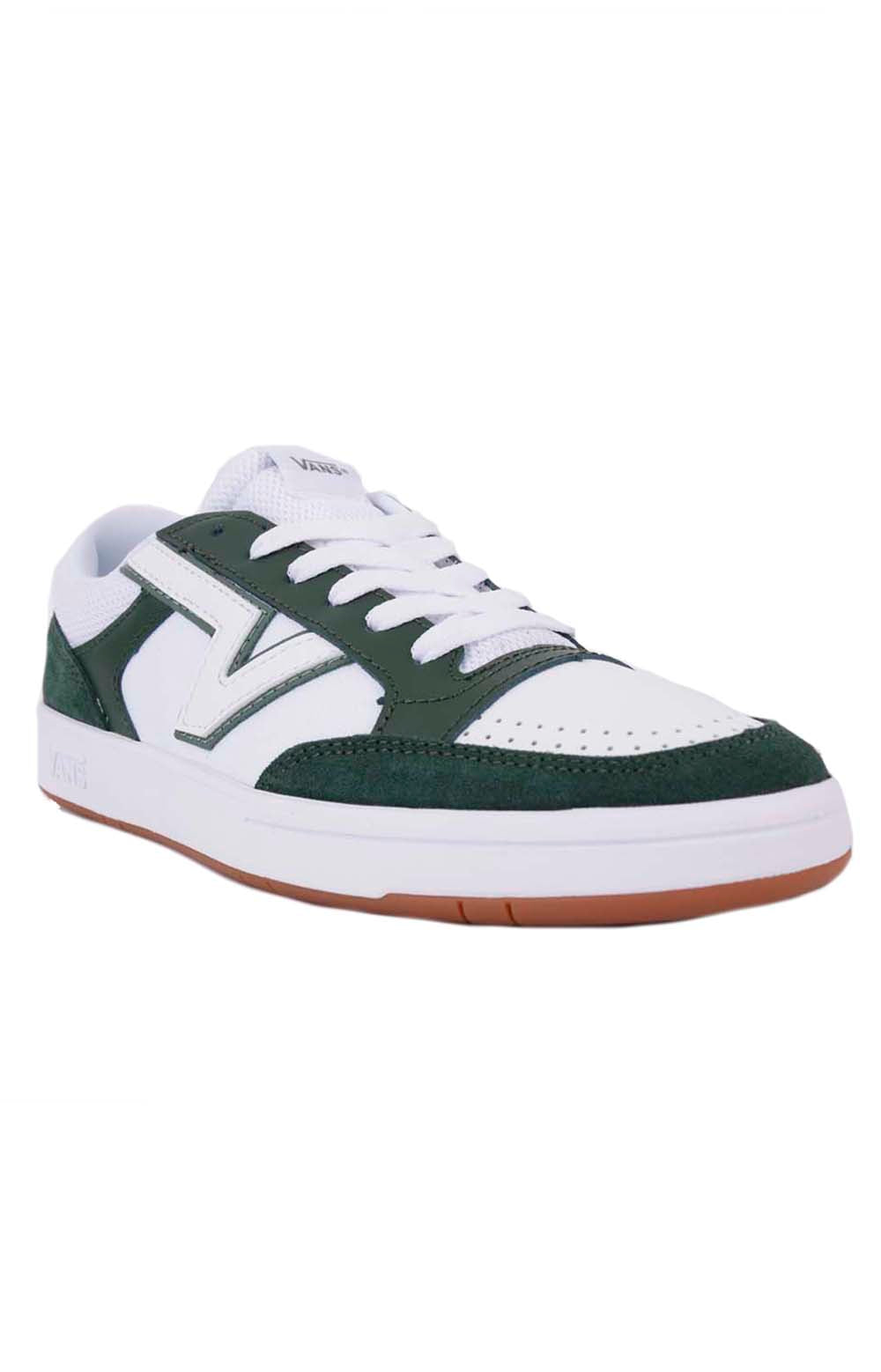 Pair of (TNLY9H) Lowland CC Shoes in Varsity Green, showcasing the sleek design and vibrant color option