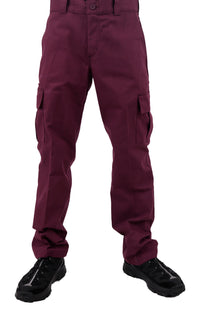 Thumbnail for (WPR11CSW) Contrast Twill Cargo Pant in Wine with Contrast Stitching