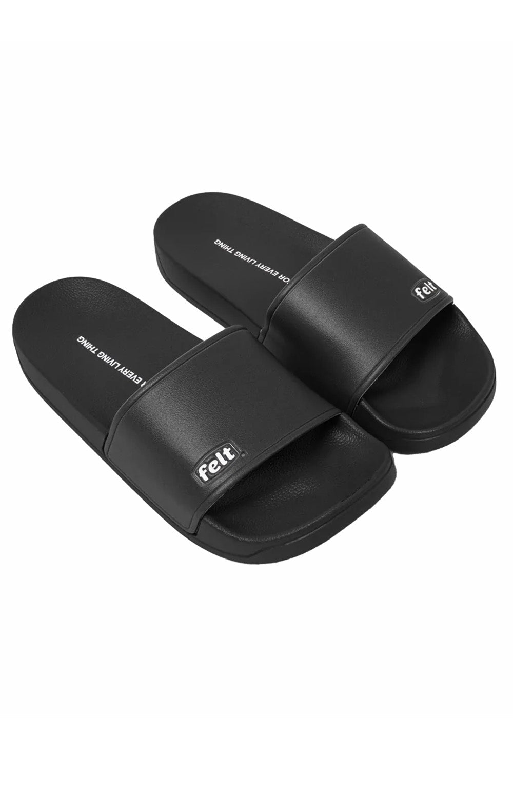 Pair of black Work Wear Logo Slides featuring comfortable cushioned soles and stylish logo design for casual or work attire