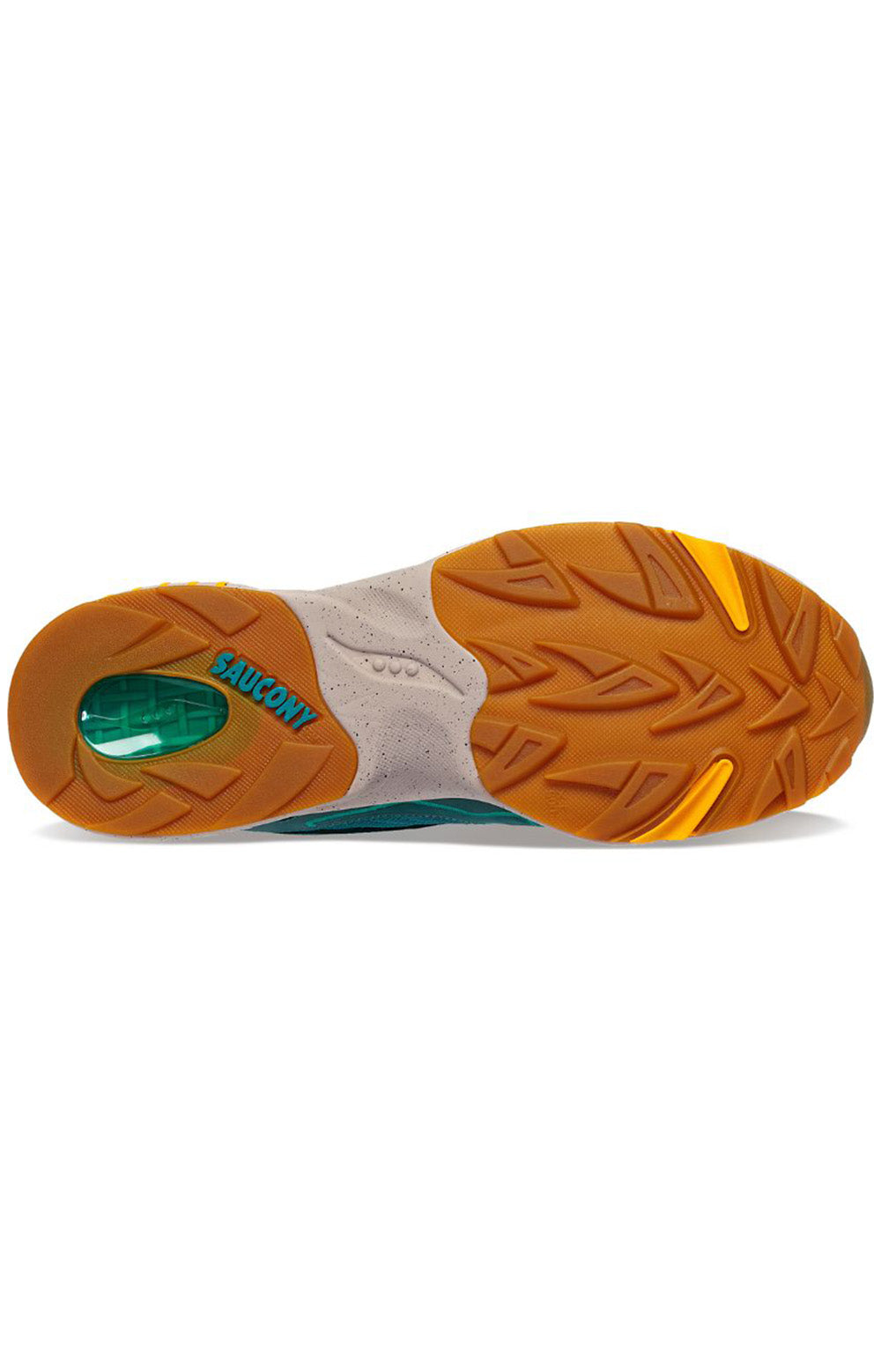 Side view of the 3D Grid Hurricane Shoes in vibrant green and orange colors