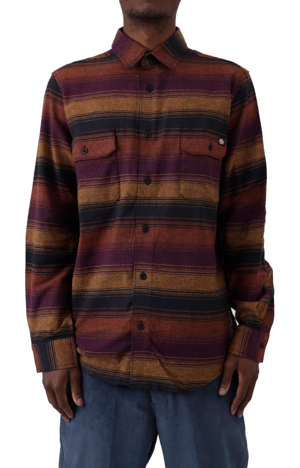 (WL657WSC) Flex Regular Flannel Shirt in Wine Blanket Stripe, a cozy and stylish choice for the colder seasons