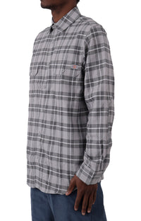 Thumbnail for Close-up of the Flex Regular Flannel Shirt's soft, comfortable fabric in Ultimate Grey Plaid