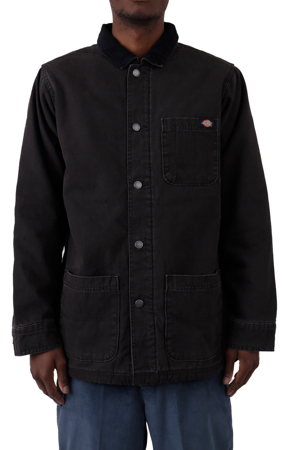 (TCR04SBK) Stonewashed Duck Lined Chore Coat - Stonewashed Black 