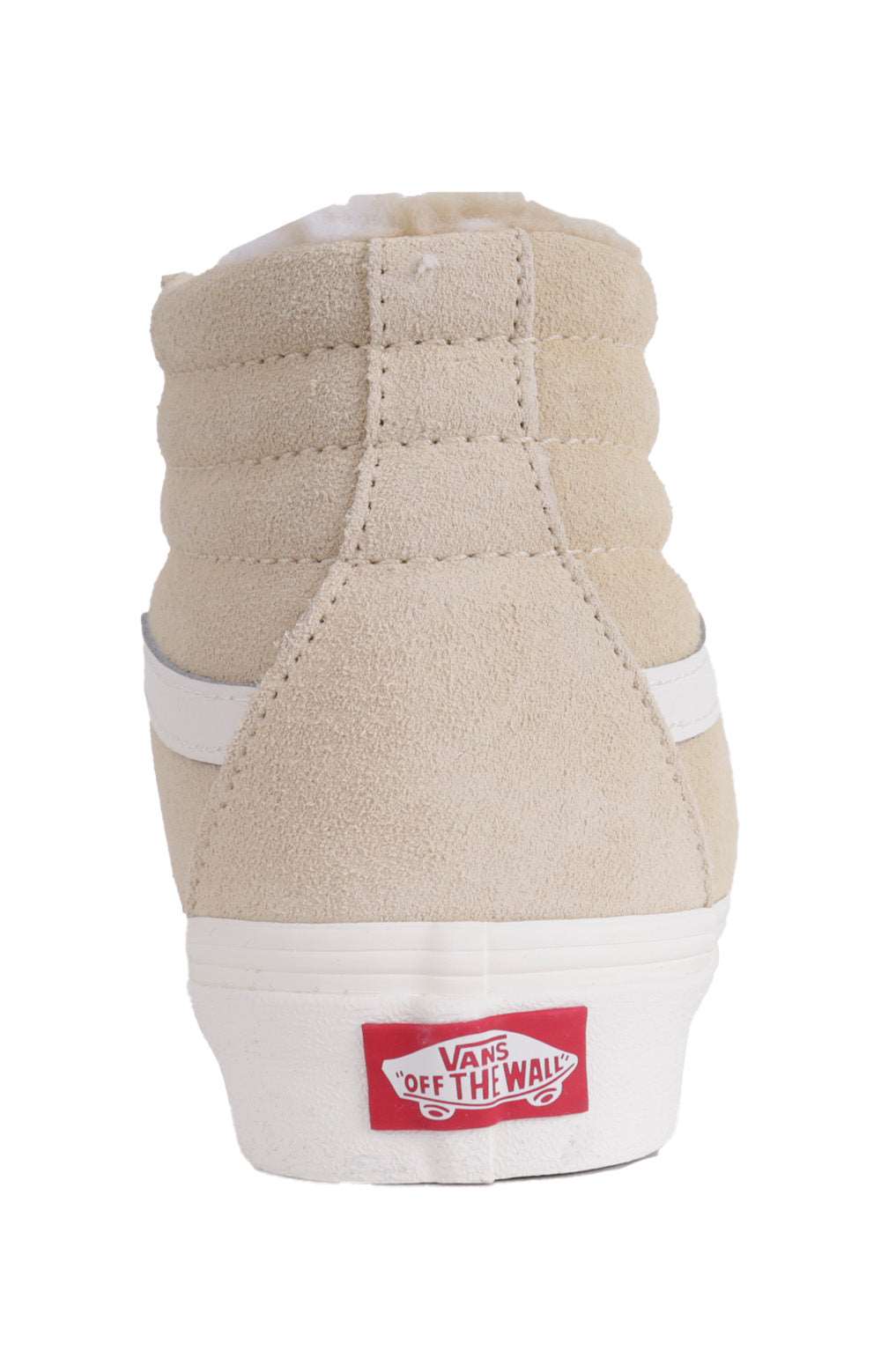 Fashionable and cozy biscotti-colored Sk8-Hi shoes with soft sherpa lining