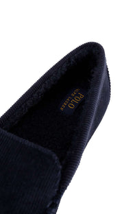 Thumbnail for Warm and cozy Collins Moc Slippers in Navy for indoor and outdoor wear