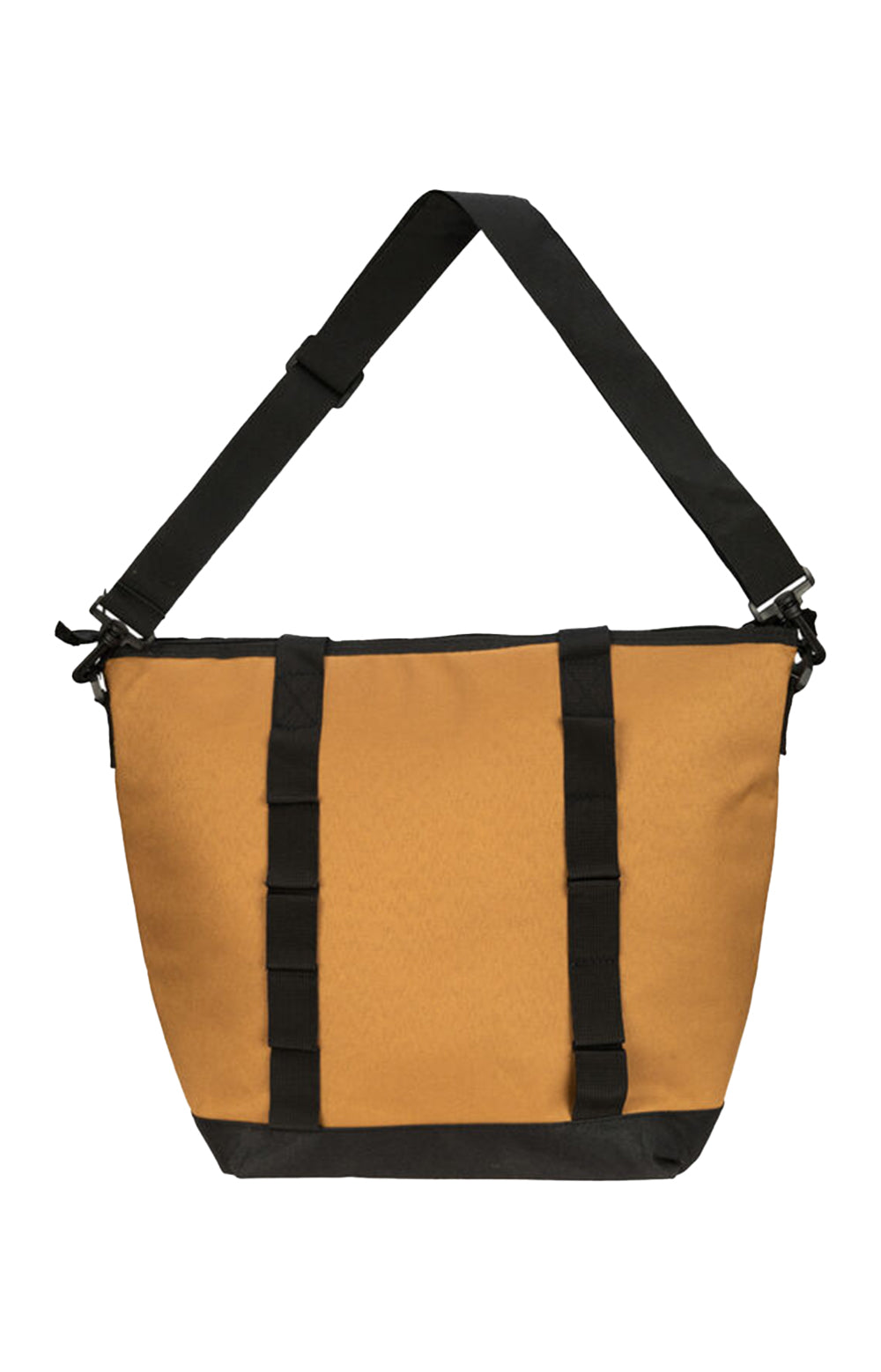 Cooler Tote in brown duck fabric with insulated lining and zipper closure