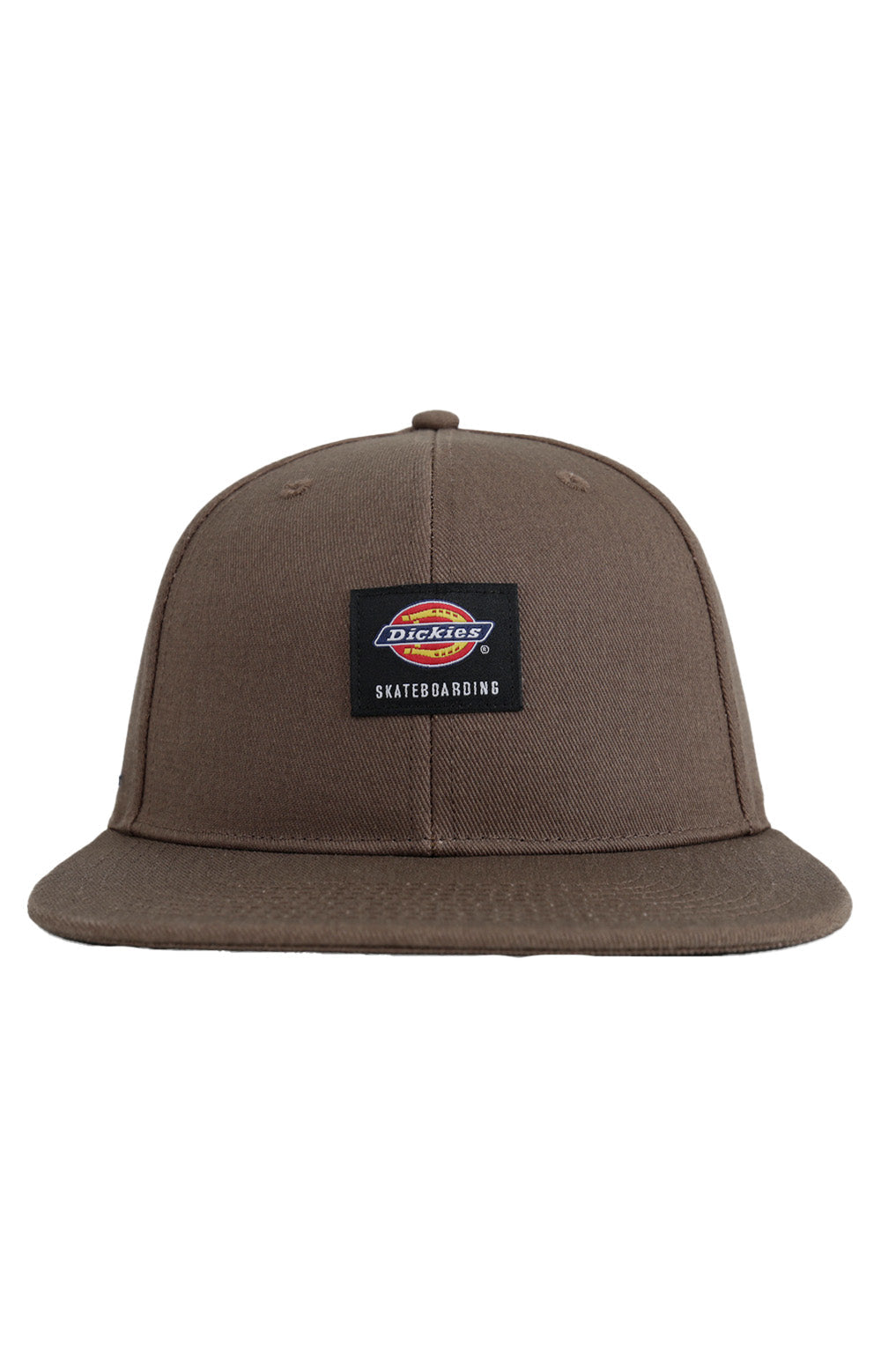 Black Dickies Skateboarding Flat Bill Cap with mushroom embroidered logo