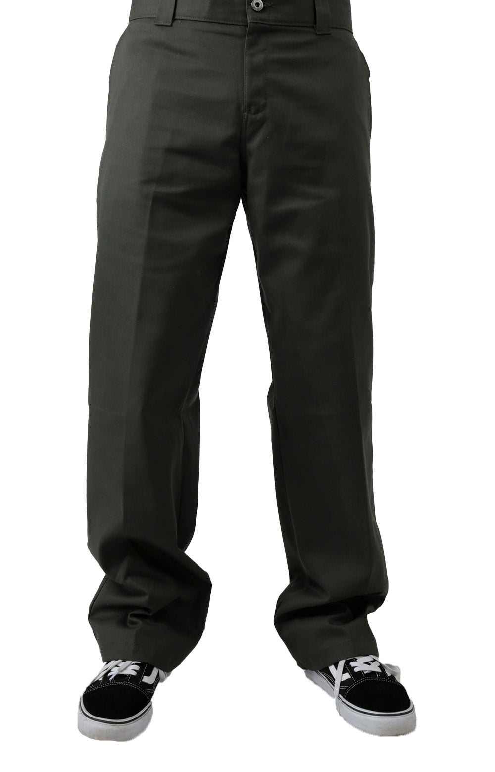 (WPJ01OG) Jamie Foy Loose Fit Straight Leg Pants in Olive Green, a comfortable and stylish option for casual wear