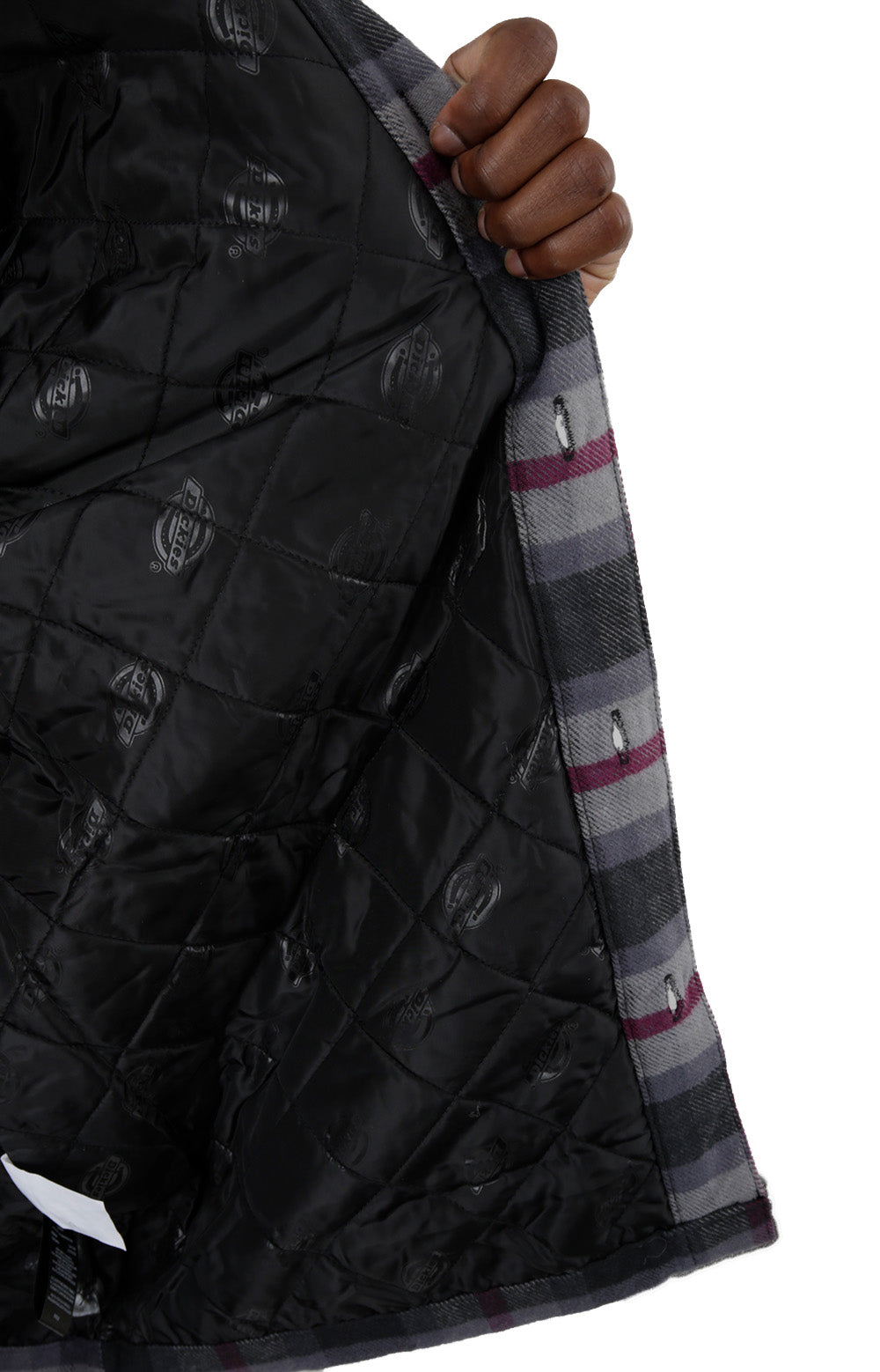 (TJR03APW) Moulton Jacket in black, wine, and grey plaid, featuring a sleek and stylish design perfect for any occasion