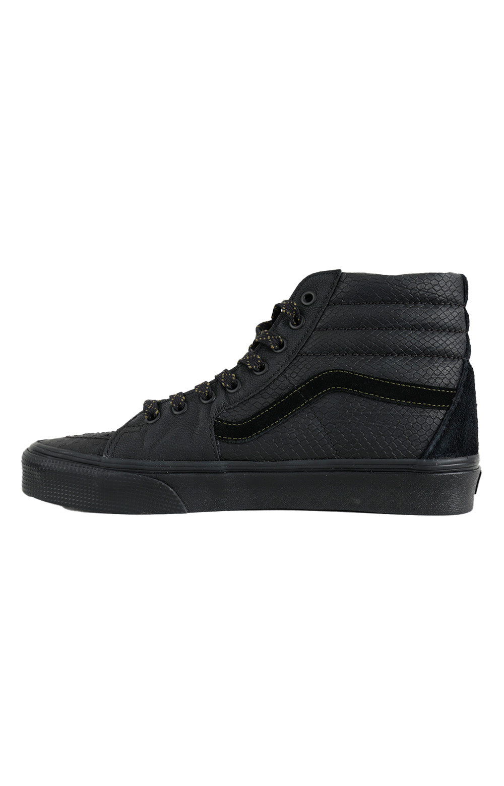 High-quality Vans Sk8-Hi Shoes in blackout color with mono patchwork design