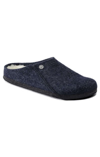 Thumbnail for Cozy and warm Zermatt shearling wool felt slippers in dark blue