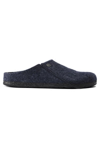 Thumbnail for (1017535) Zermatt Shearling Wool Felt Slippers - Dark Blue, cozy and comfortable footwear for indoor use, featuring soft shearling wool and durable felt construction