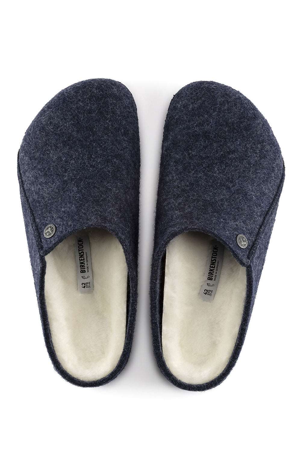 Handcrafted Zermatt Shearling Wool Felt Slippers - Dark Blue