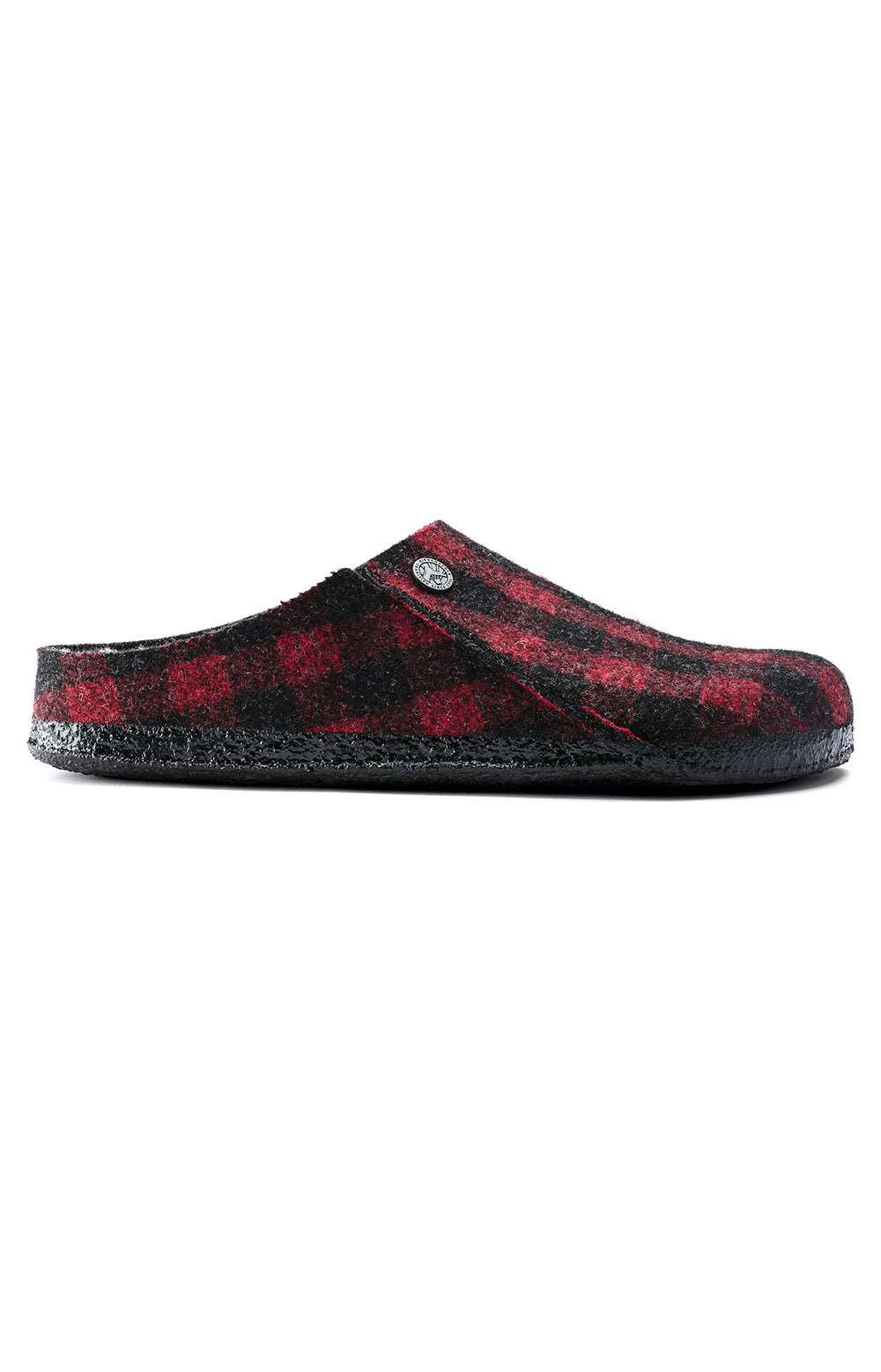  Comfortable Zermatt Shearling Wool Felt Slippers with red plaid design 