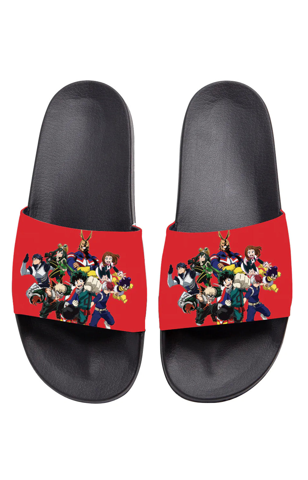 Black and white My Hero Academia Slides featuring iconic anime characters