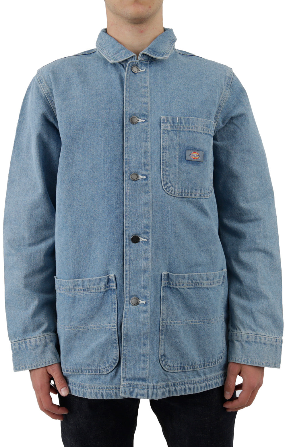 TCR09LTD Denim Chore Coat in Light Denim, a durable and stylish workwear essential for everyday wear and versatility