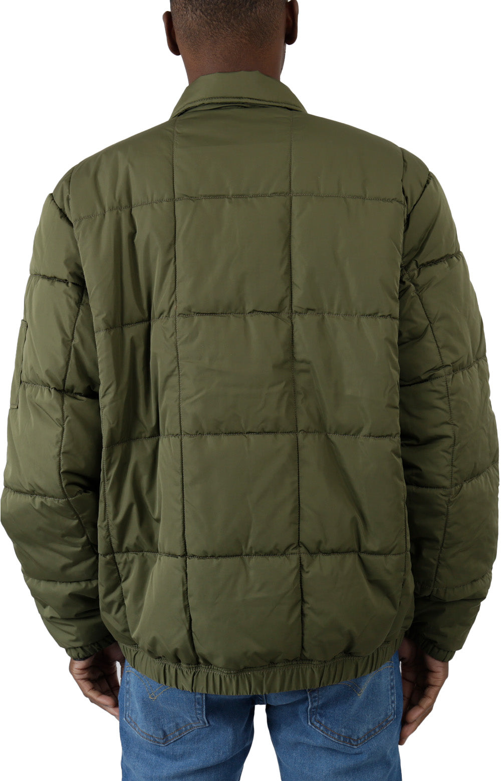 Men's Eisenhower Puffer Jacket in Military Green, side view