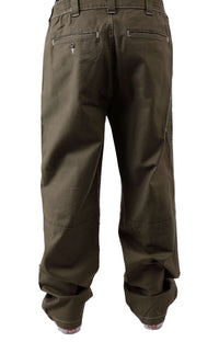 Thumbnail for Model wearing (WPR23ML) Rainsville Pant in Military Green, showcasing its relaxed fit and adjustable waistband