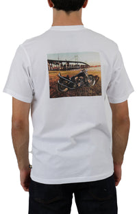 Thumbnail for A white t-shirt featuring a photo of Ronnie Sandoval for purchase