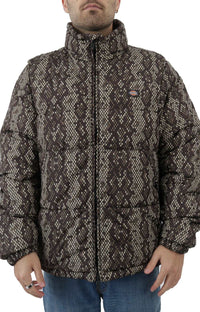 Thumbnail for (TJR08BK) Camden Puffer Jacket - Black in size small, front view with zippered pockets