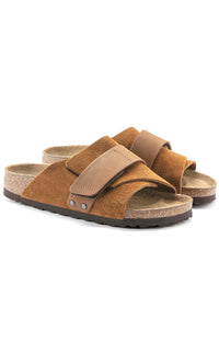 Thumbnail for High-quality leather Kyoto Sandals in Mink with elegant crisscross straps