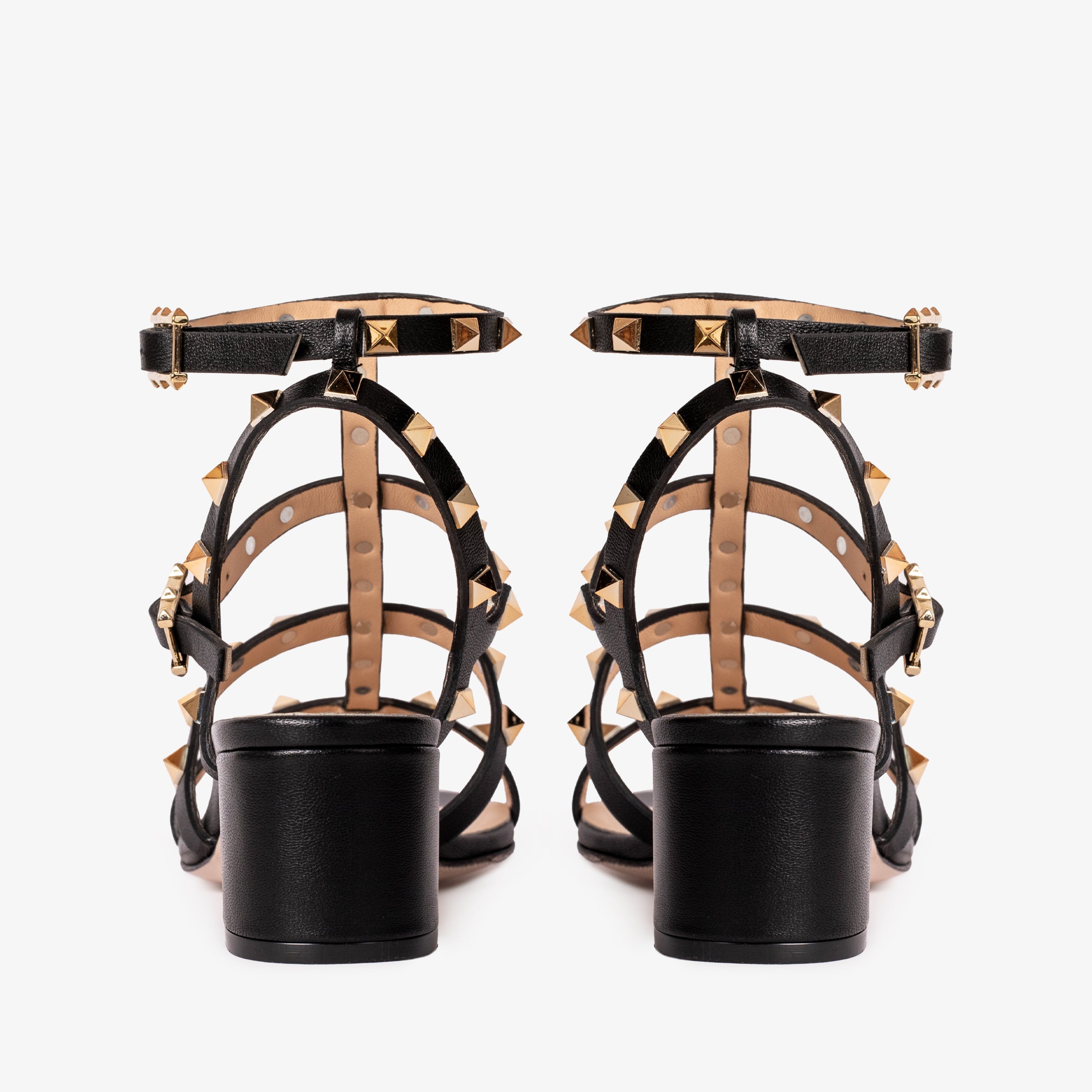 The Nejapa Black Multi Strap Leather Women Sandal