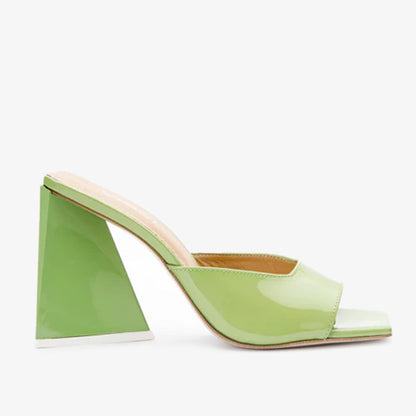 The Butterfly Block Heel Green Patent Leather Sandal Final Sale!